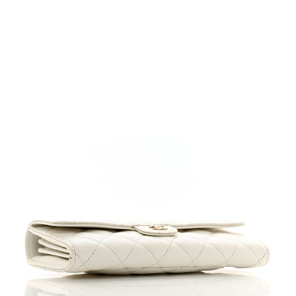 Chanel Caviar Quilted Large Gusset Flap Wallet White 4 of 13