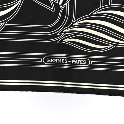 Hermes Silk Quadrige Au Fil Scarf 70 Black Creme 4 of 7