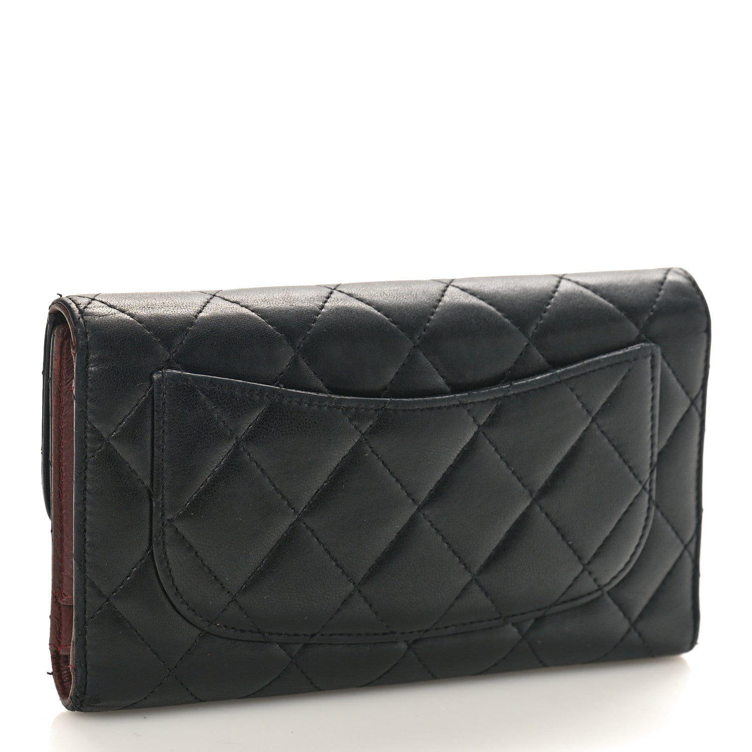 Chanel Lambskin Quilted Large Flap Wallet Black 3 of 12