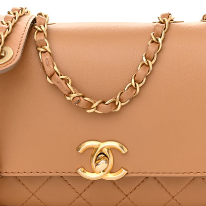Chanel Calfskin Quilted Multi Pouching Flap And Coin Purse Beige 9 of 12