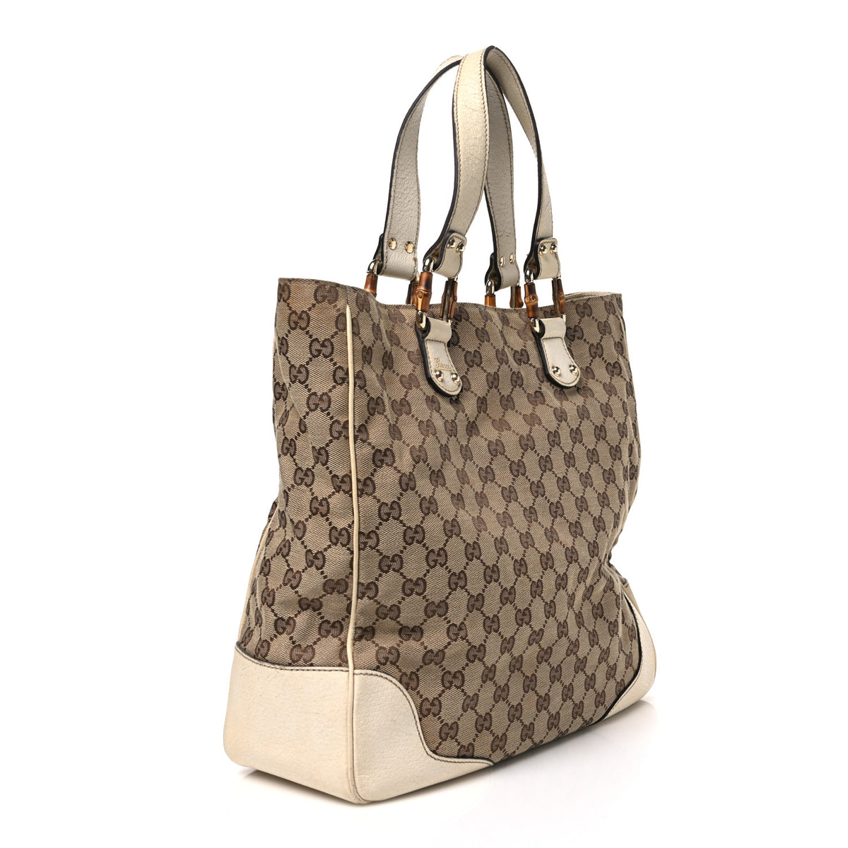 Gucci Monogram Bamboo Tote Off White 3 of 11