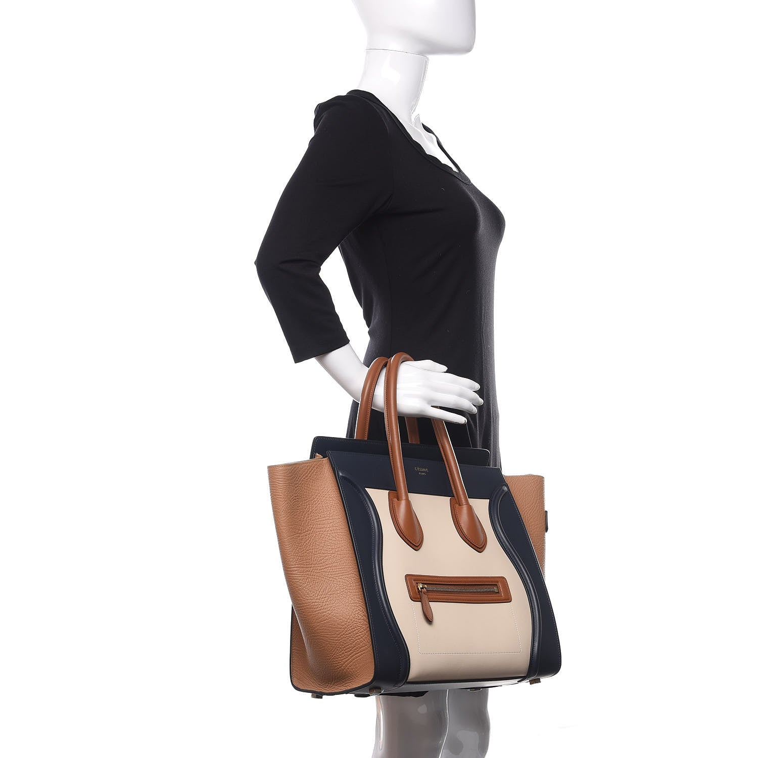Celine Smooth Calfskin Mini Tri-Color Luggage Brown 2 of 9