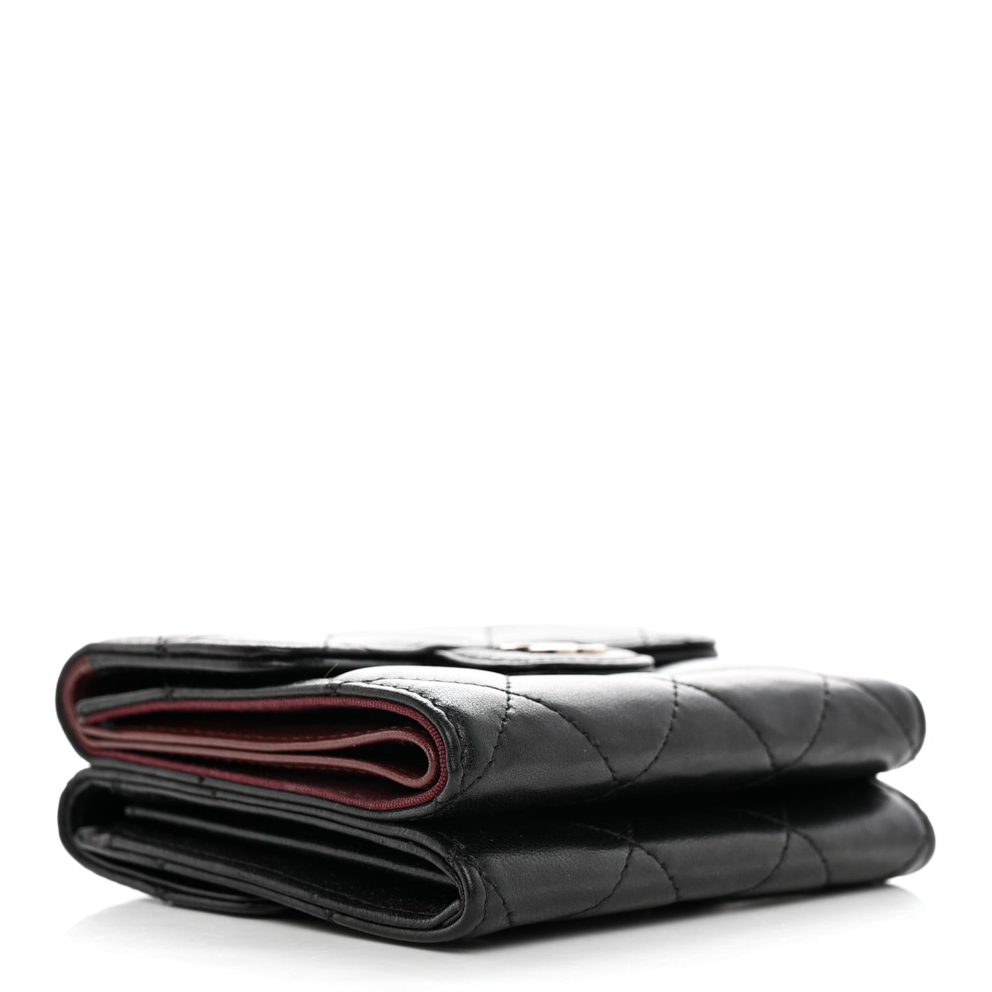 Lambskin Quilted Double Sided Wallet Black