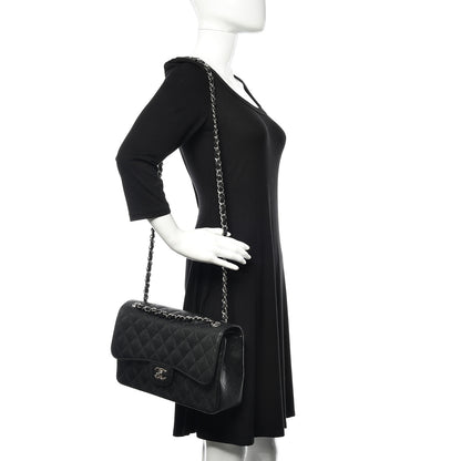 Chanel Caviar Quilted Jumbo Double Flap Black 2 of 13