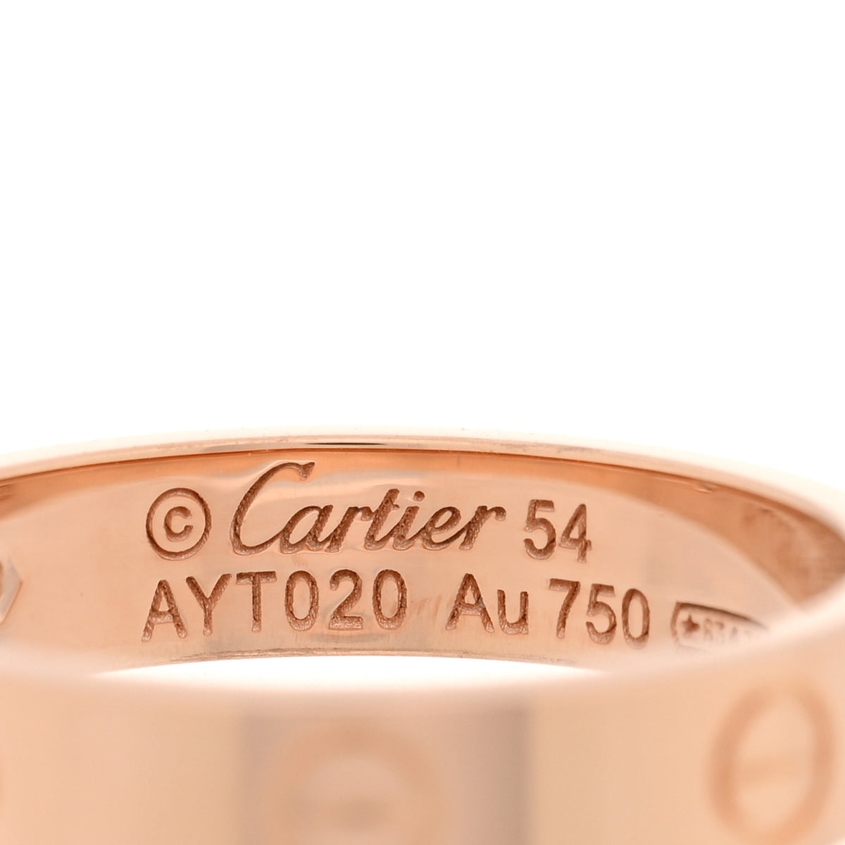 18K Pink Gold Diamond 4mm LOVE Wedding Band Ring 54 6.75
