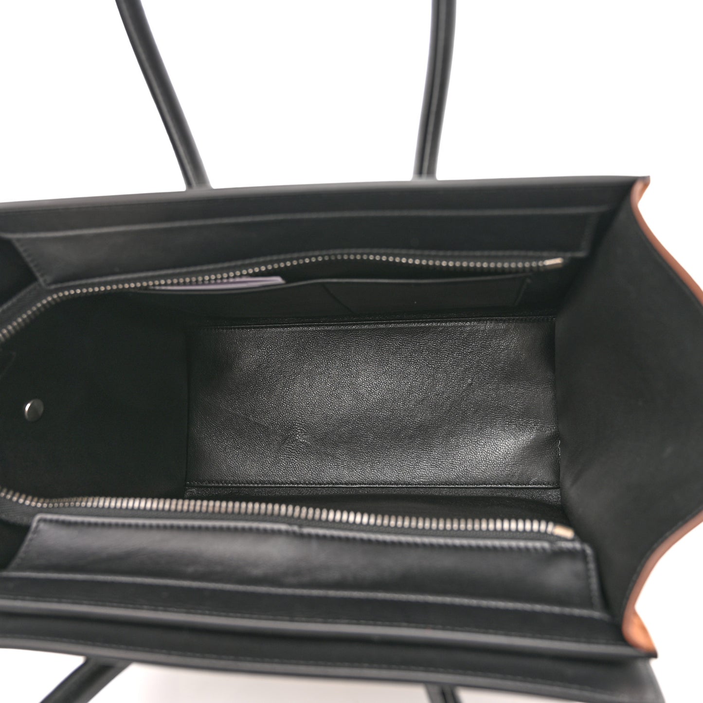 Baby Grained Calfskin Nubuck Micro Tri-Color Luggage White