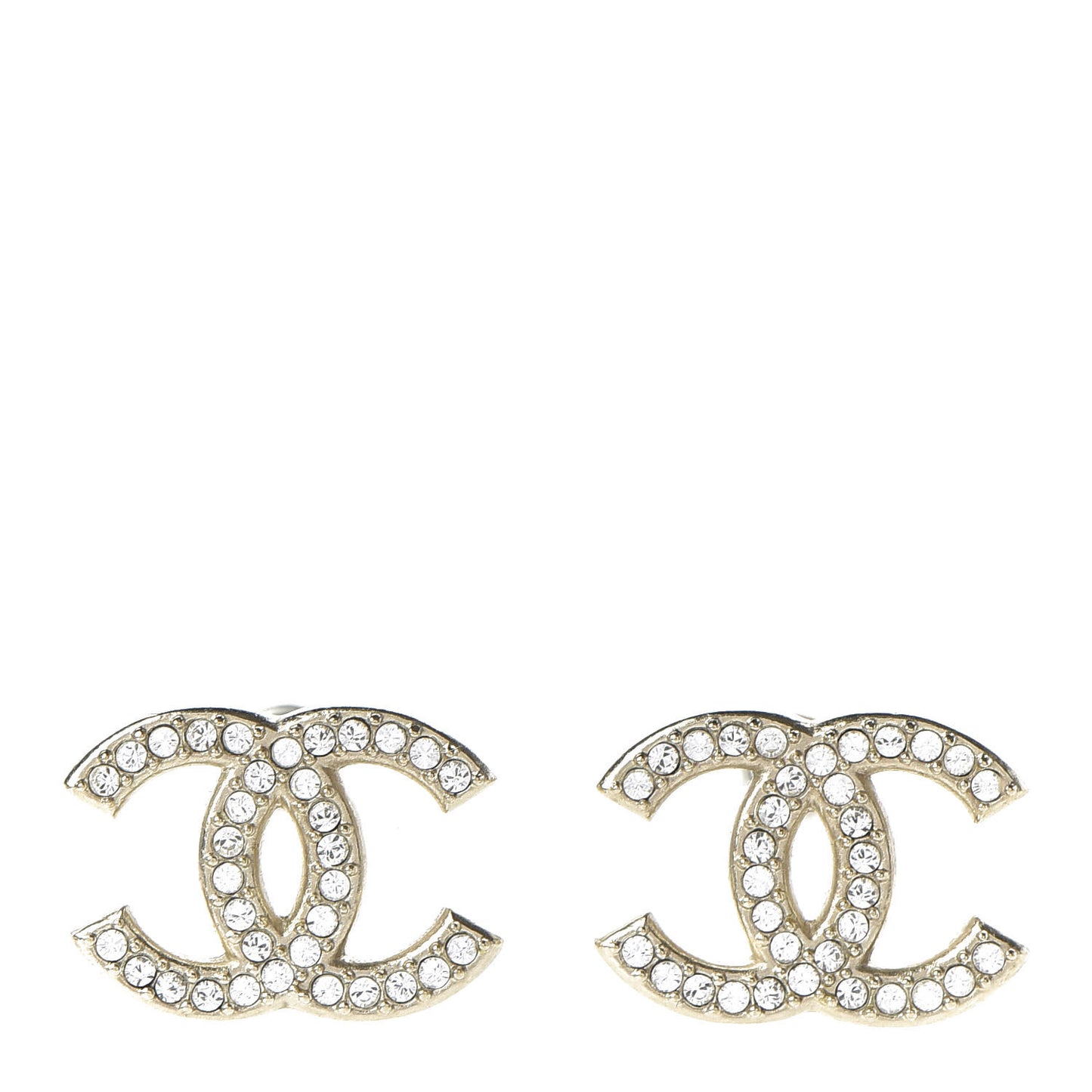 Crystal CC Earrings Light Gold