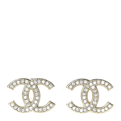 Chanel Crystal CC Earrings Light Gold 1 of 5