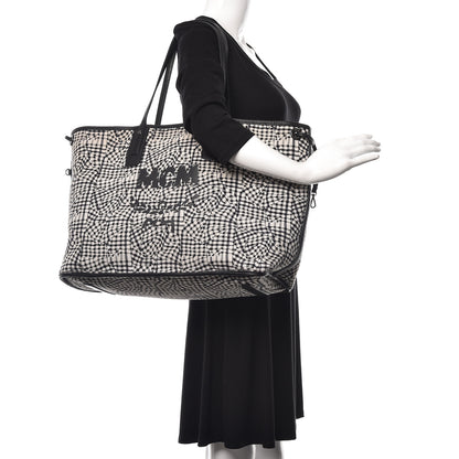 MCM Visetos Large Liz Reversible Shopper Tote Black 2 of 24