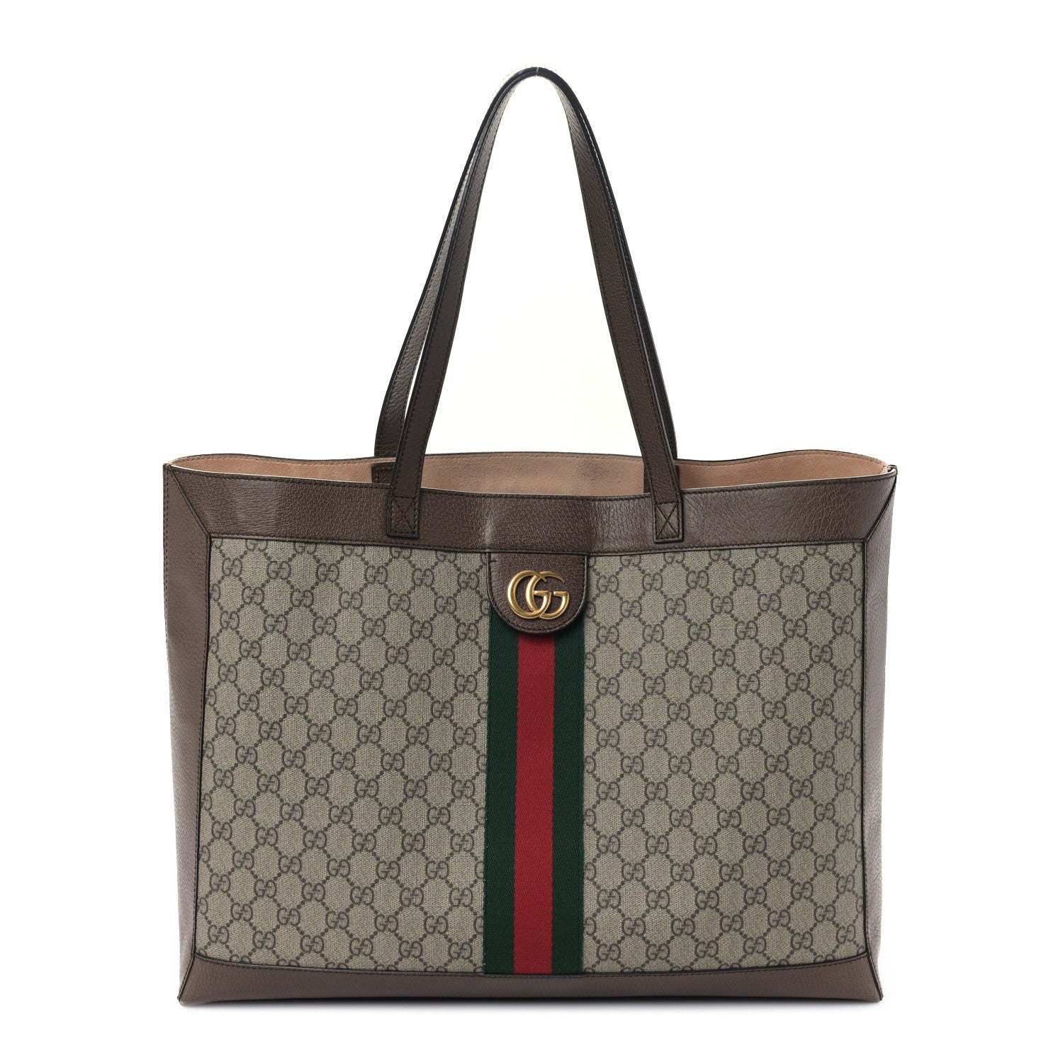Gucci GG Supreme Monogram Web Ophidia Tote Brown 3 of 10