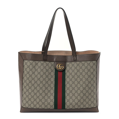 Gucci GG Supreme Monogram Web Ophidia Tote Brown 3 of 10