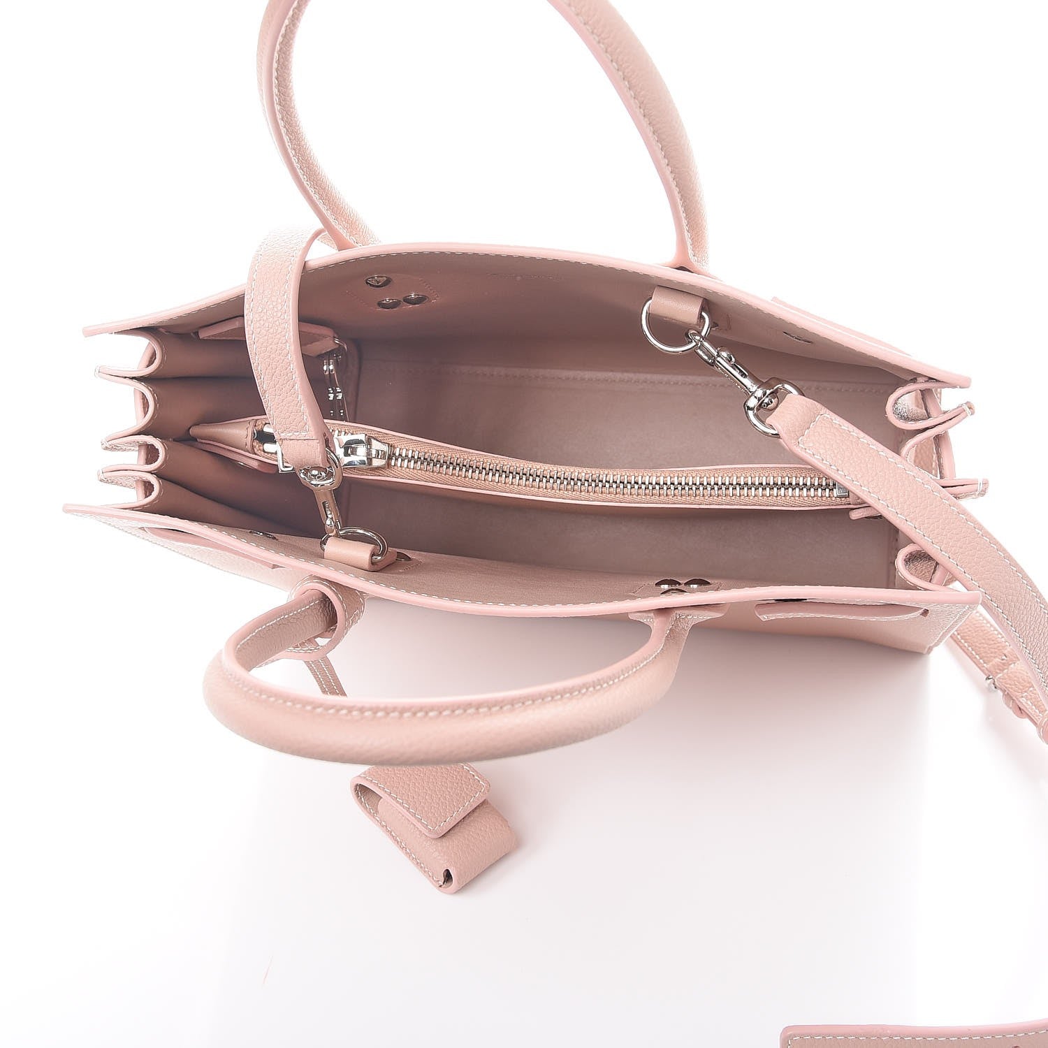 Saint Laurent Grained Calfskin Topstich Baby Sac De Jour Antique Rose 6 of 8
