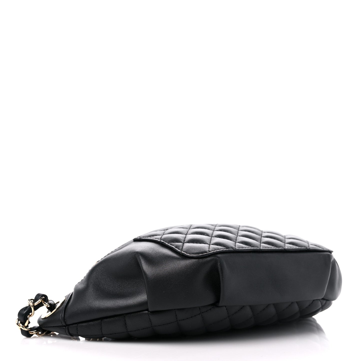 Lambskin Quilted Waist Bag Fanny Pack Black