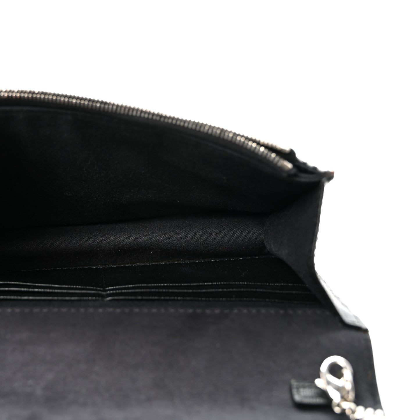 Vitello Elite Mink Fur Studded Karlito Tube Wallet On Chain Black White