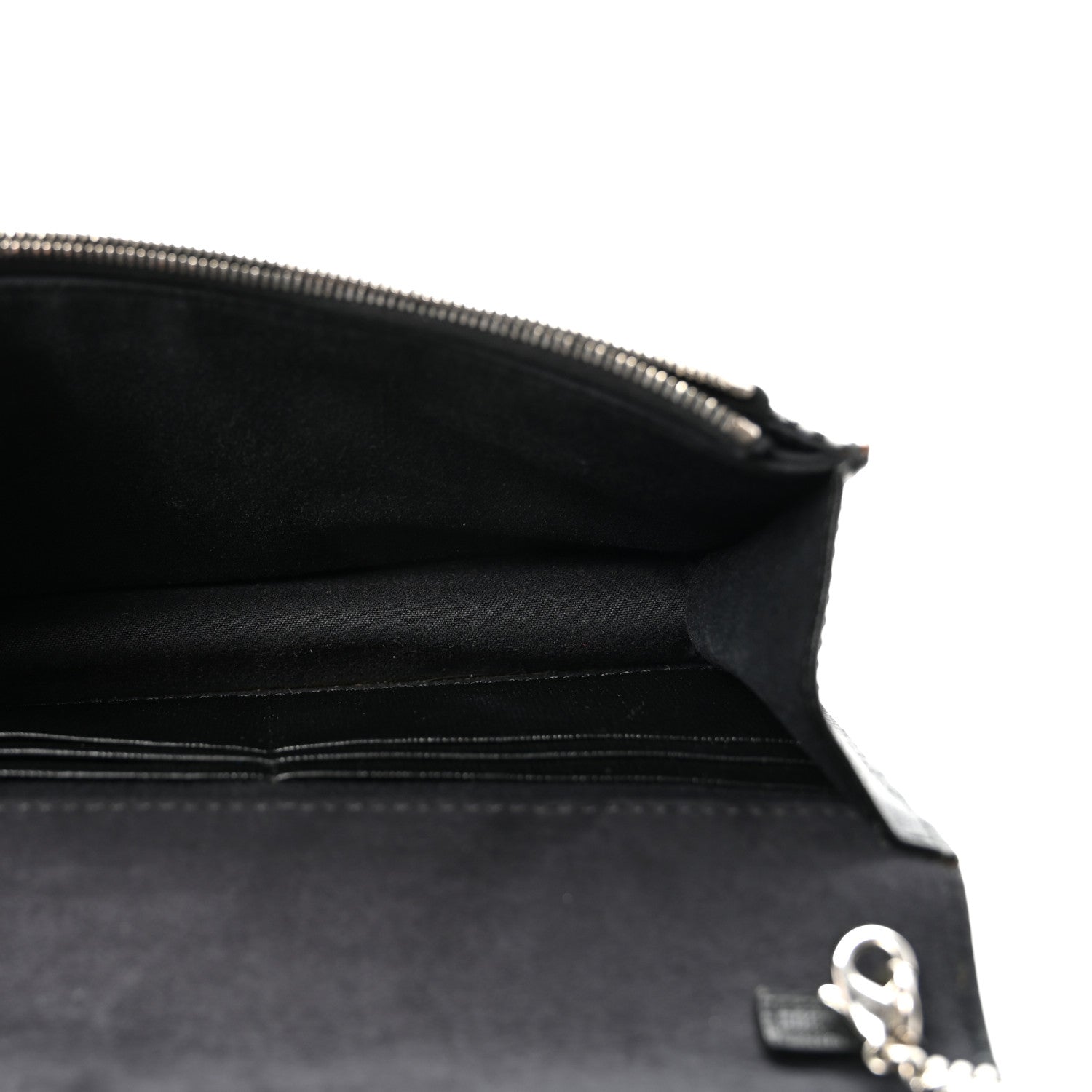 Fendi Vitello Elite Mink Fur Studded Karlito Tube Wallet On Chain Black White 5 of 9