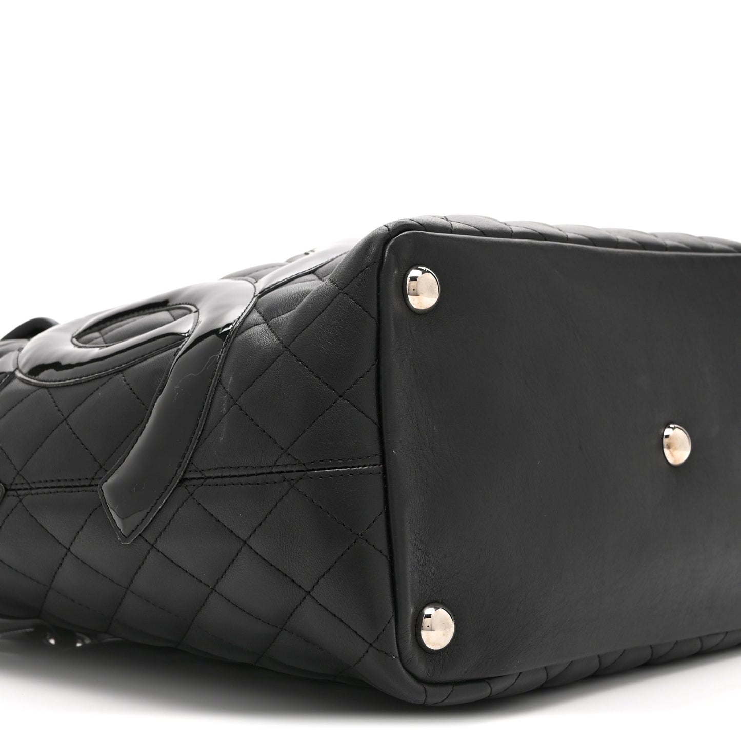 Calfskin Quilted Large Cambon Tote Black