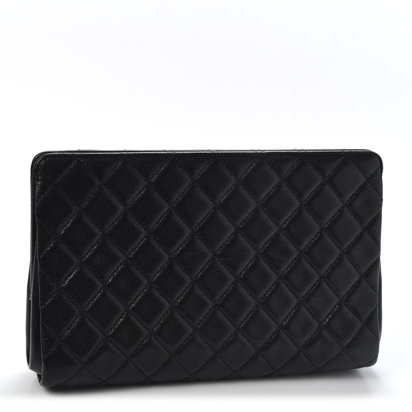 Caviar Quilted CC Large Clutch Black