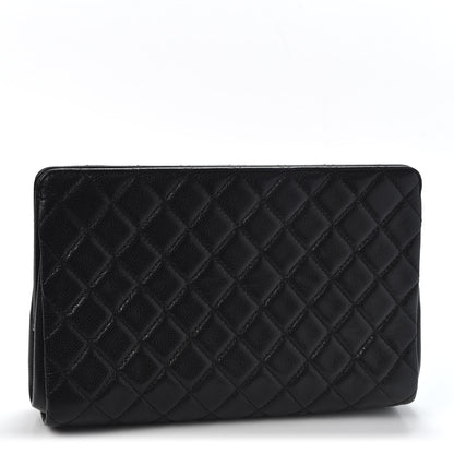 Chanel Caviar Quilted CC Large Clutch Black 2 of 10