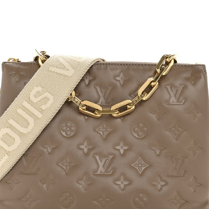 Louis Vuitton Lambskin Embossed Monogram Coussin PM Taupe 7 of 13
