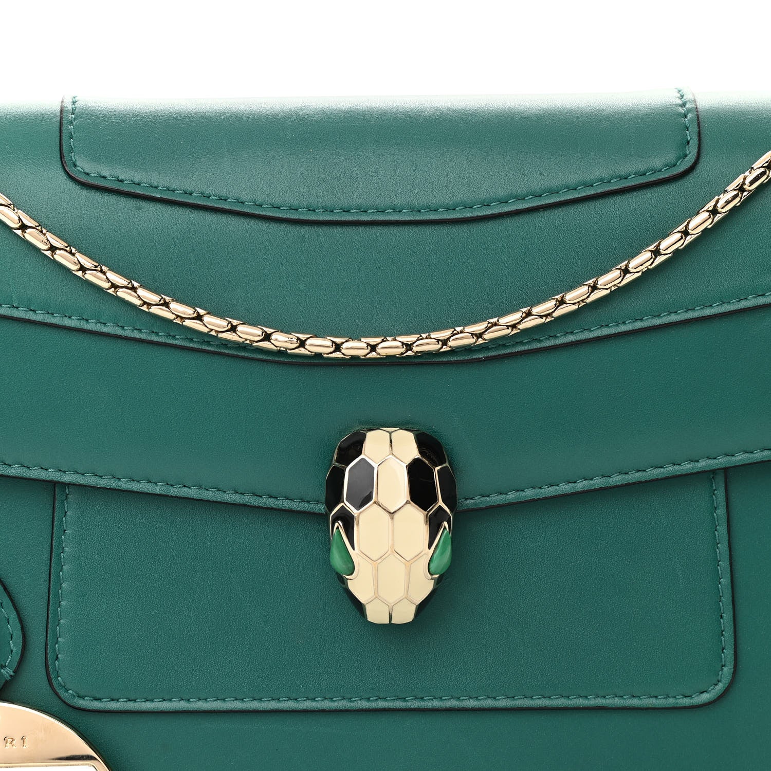 Bulgari Calfskin Serpenti Forever Shoulder Bag Emerald Green 7 of 9