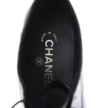 Chanel Crumpled Calfskin Lace Up Short Boots 41 Black 7 of 7