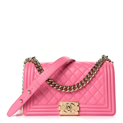 Chanel Calfskin Quilted Medium Boy Flap Pink 1 of 9