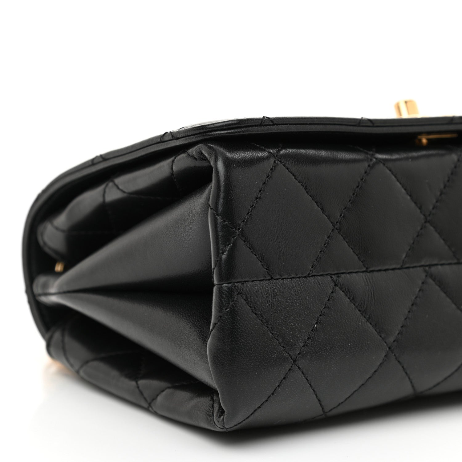 Chanel Lambskin Enamel Quilted Logo Flap Black 8 of 10