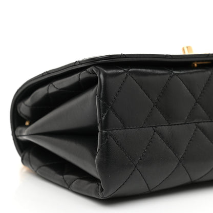 Chanel Lambskin Enamel Quilted Logo Flap Black 8 of 10