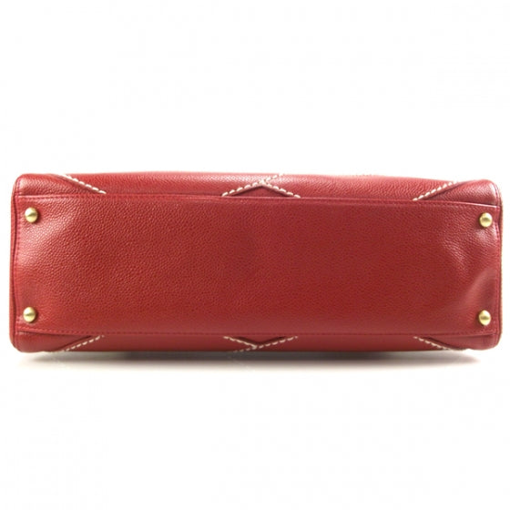 Chanel Caviar CC Stitched Small Hobo Red 5 of 8