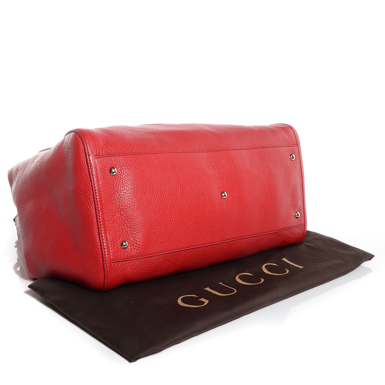 Gucci Pebbled Calfskin Large Soho Shoulder Bag Red 4 of 9