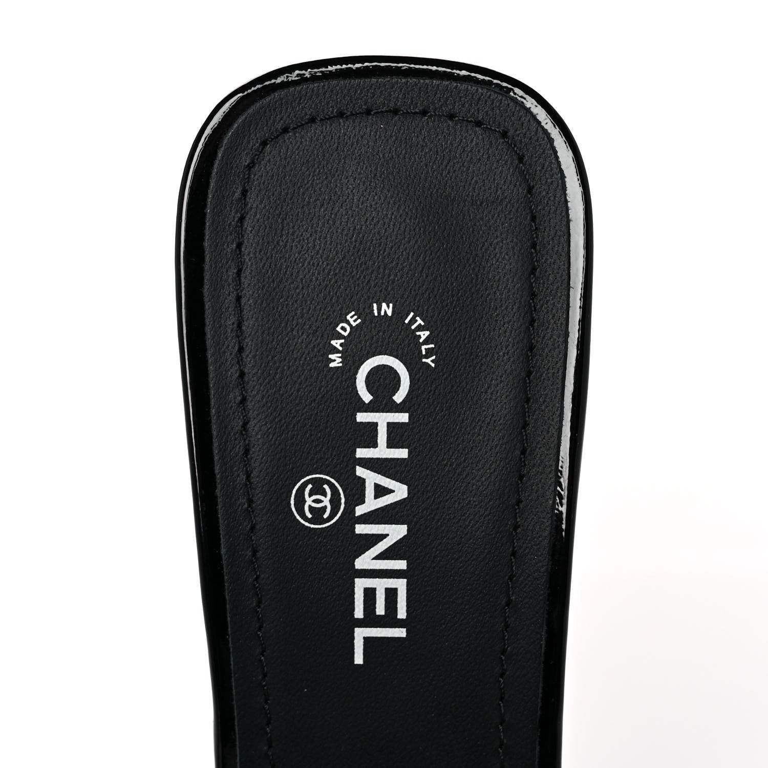 Chanel Patent CC Mules 37 Black White 8 of 9