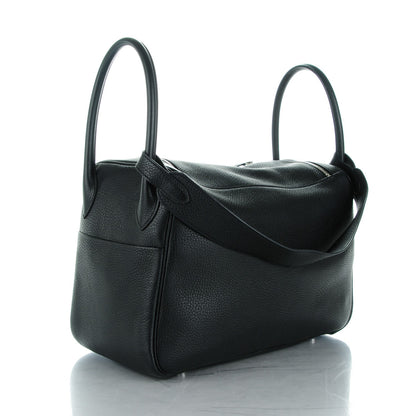 Hermes Taurillon Clemence Lindy 34 Black 3 of 10