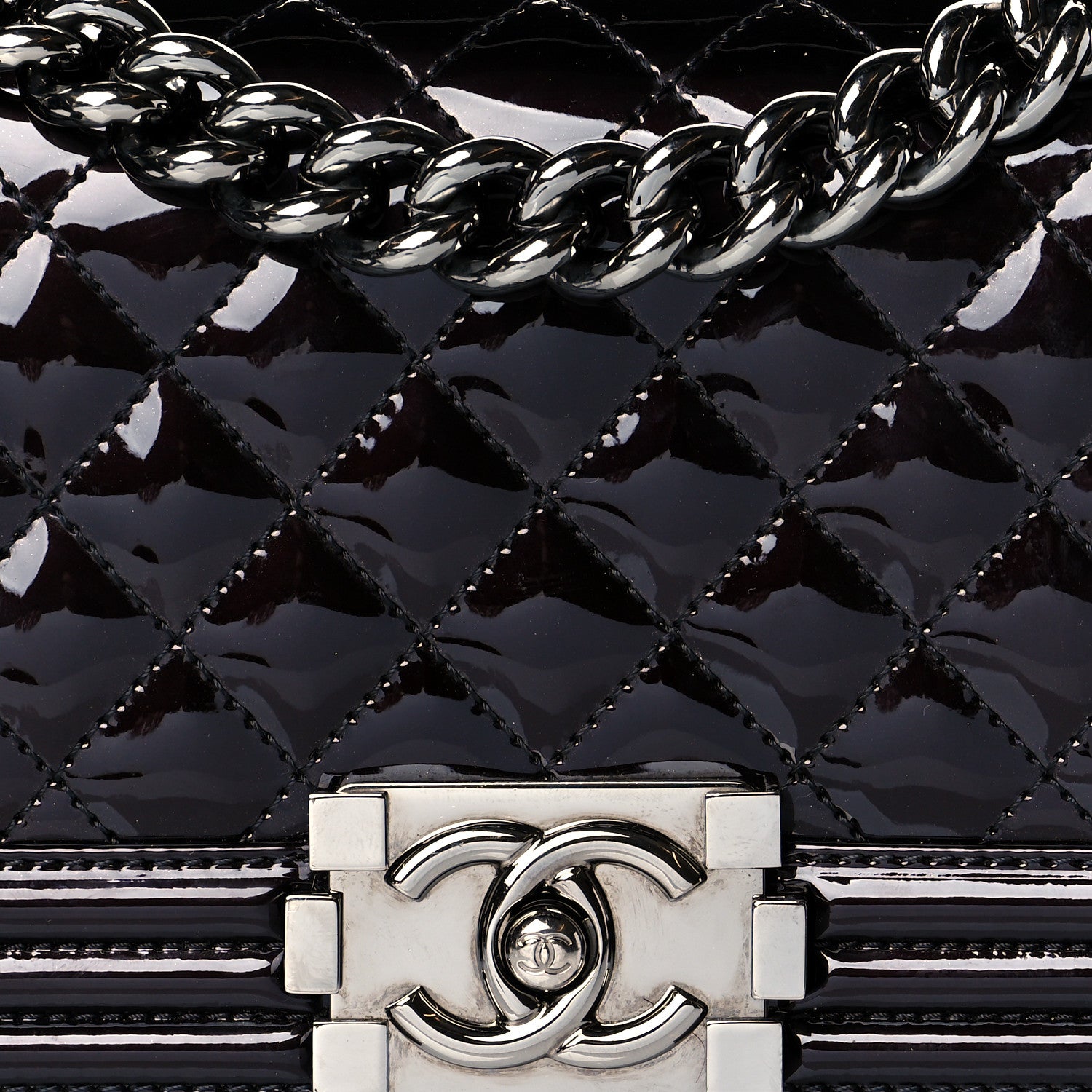 Chanel Patent Calfskin Quilted Small Boy Flap Black 7 of 13