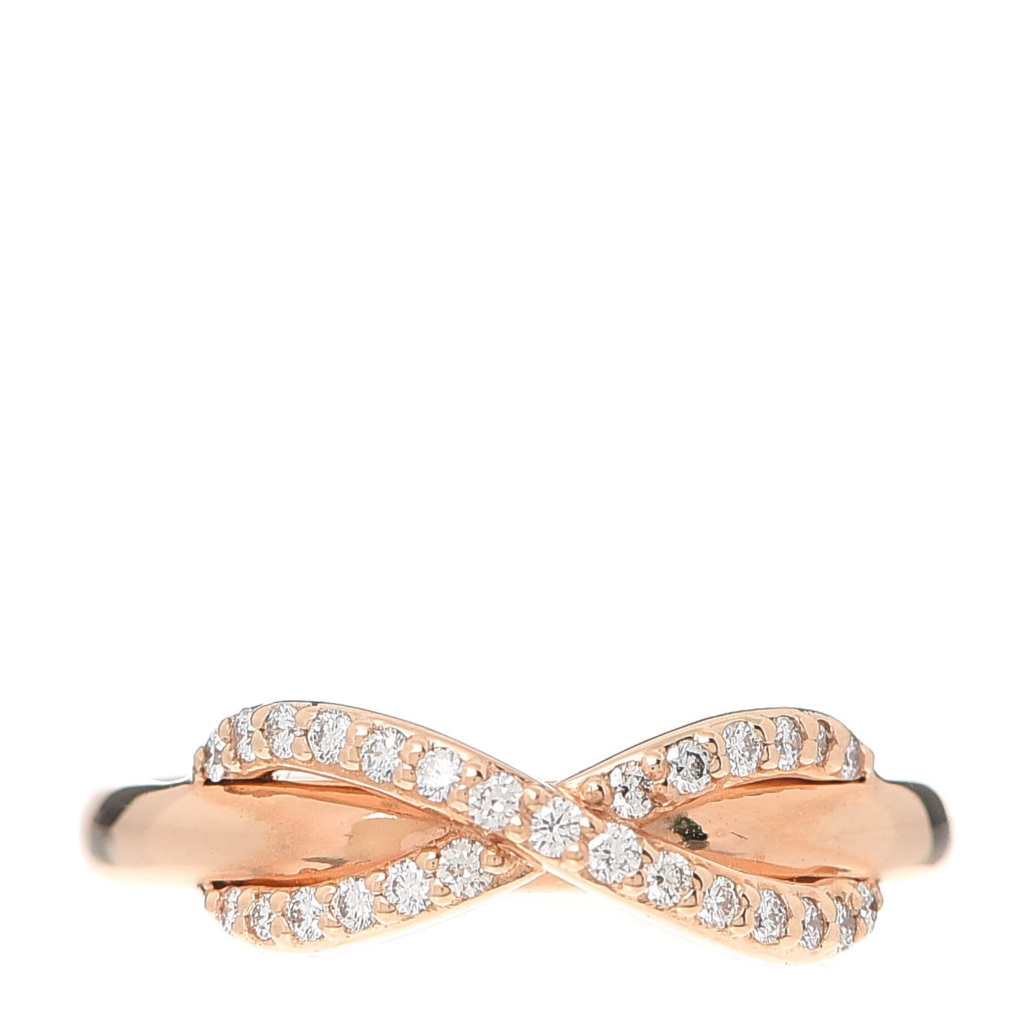 Tiffany 18K Rose Gold Diamond Infinity Ring 50 5.25 1 of 5