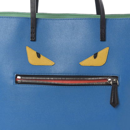 Fendi Vitello Elite Cuoio Monster Buggies Medium Roll Tote Zaffire Black Multicolor Lago 12 of 12