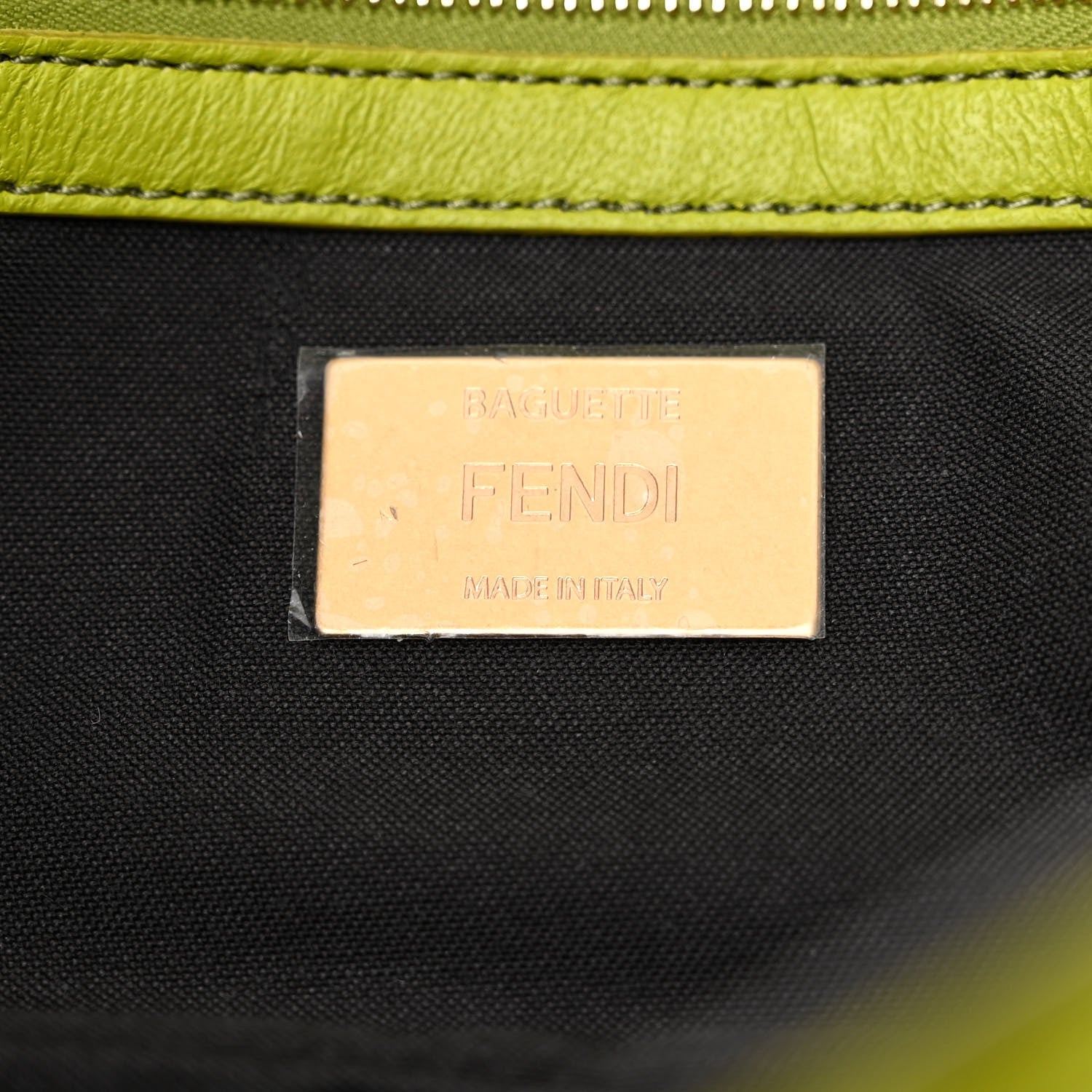 Fendi Nappa FF 1974 Embossed Baguette Wasabi 6 of 10