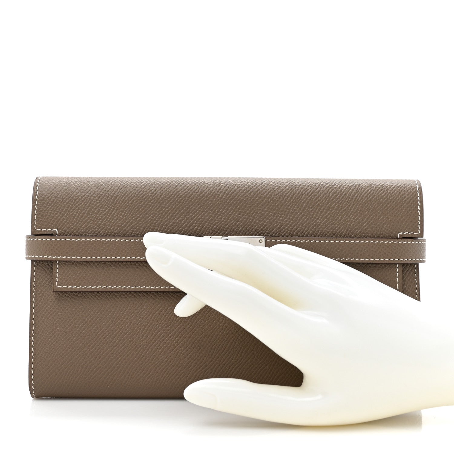 Hermes Epsom Kelly Longue Wallet Etoupe 2 of 10