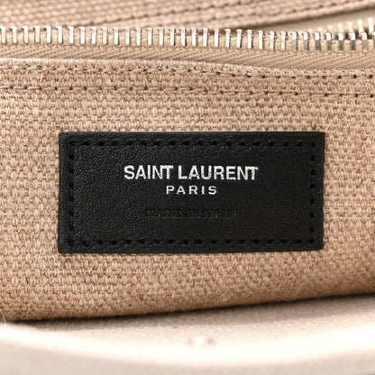 Saint Laurent SAINT LAURENT Linen Calfskin Small Rive Gauche Tote Greggio Natural 6 of 13