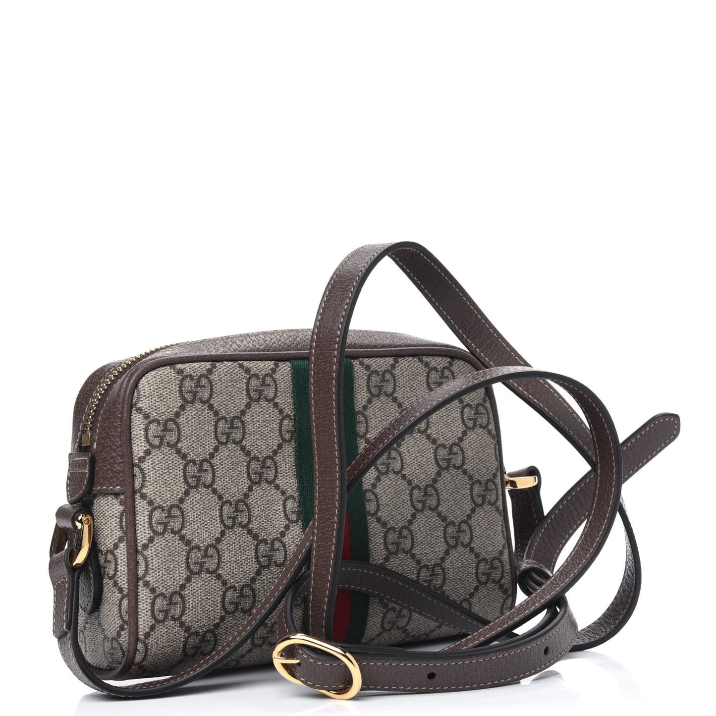 GG Supreme Monogram Web Mini Ophidia Shoulder Bag Brown