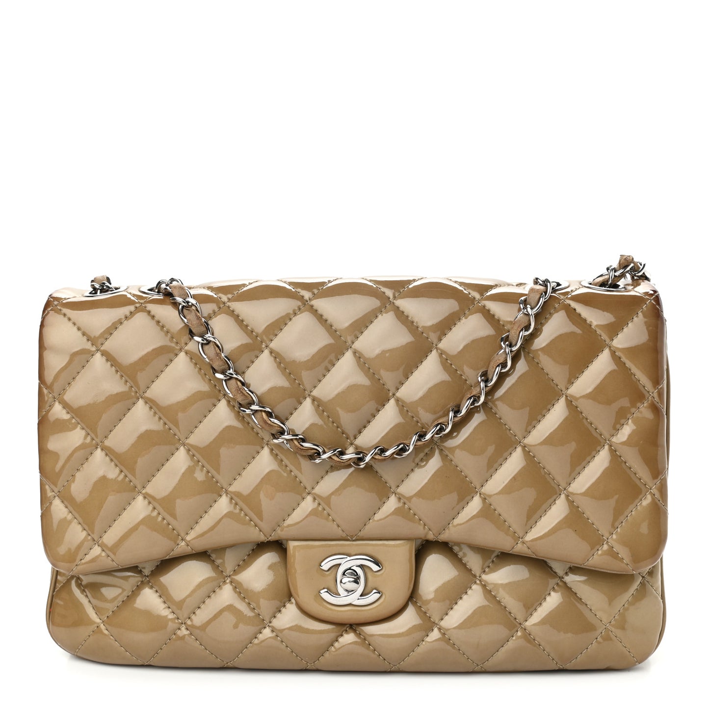 Patent Quilted 3 Jumbo Flap Light Brown