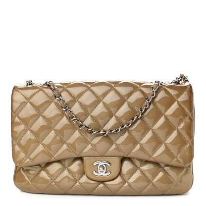 Chanel Patent Quilted 3 Jumbo Flap Light Brown 1 of 14