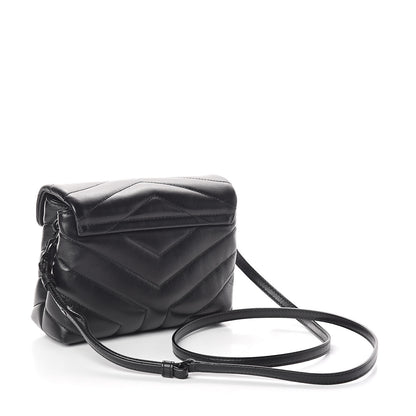 Saint Laurent Calfskin Y Quilted Monogram Toy Loulou Crossbody Bag Black 3 of 10