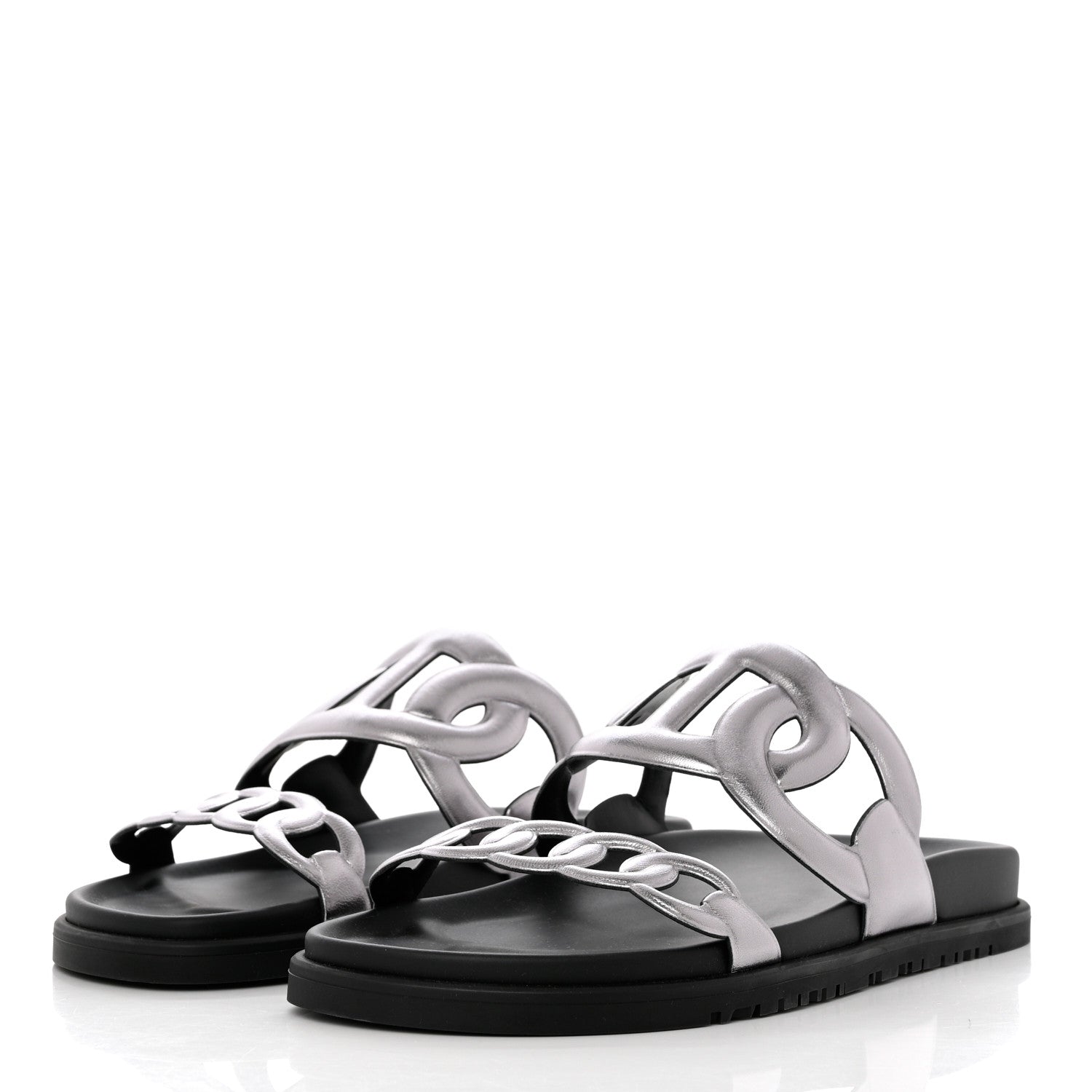 Hermes Nappa Extra Sandals 39 Gris Argent 3 of 10