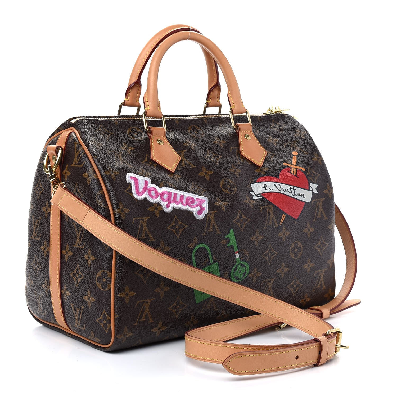 Louis Vuitton Monogram Patches Speedy Bandouliere 30 3 of 9