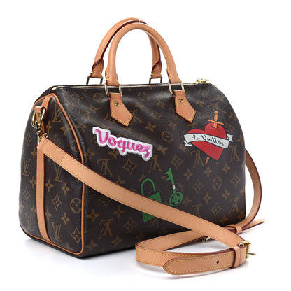 Louis Vuitton Monogram Patches Speedy Bandouliere 30 3 of 9