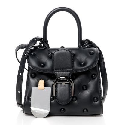Delvaux Grained Rodeo Calfskin Quilted Mini Brillant Satchel Black 3 of 10