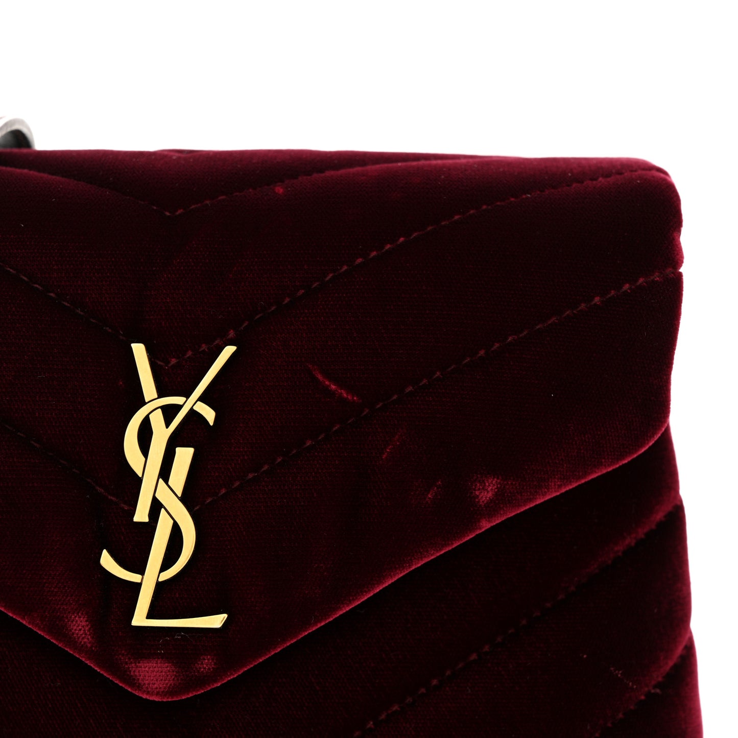 Velvet Y Quilted Monogram Toy Loulou Crossbody Bag French Burgundy
