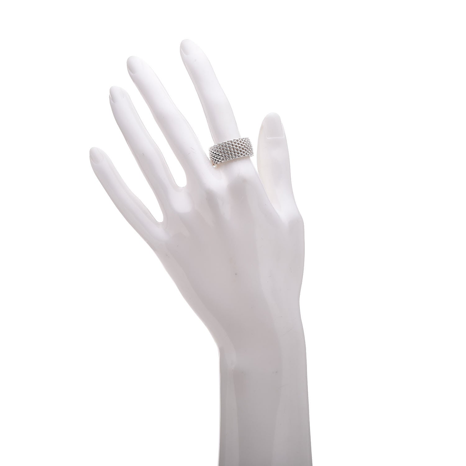 Tiffany Sterling Silver Somerset Mesh Ring 54 7 2 of 4