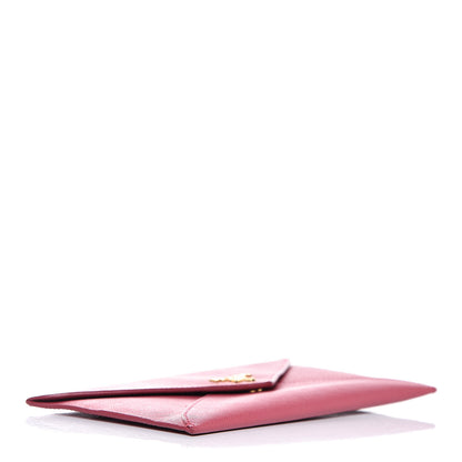 Prada Saffiano Metal Envelope Wallet Peonia 4 of 9