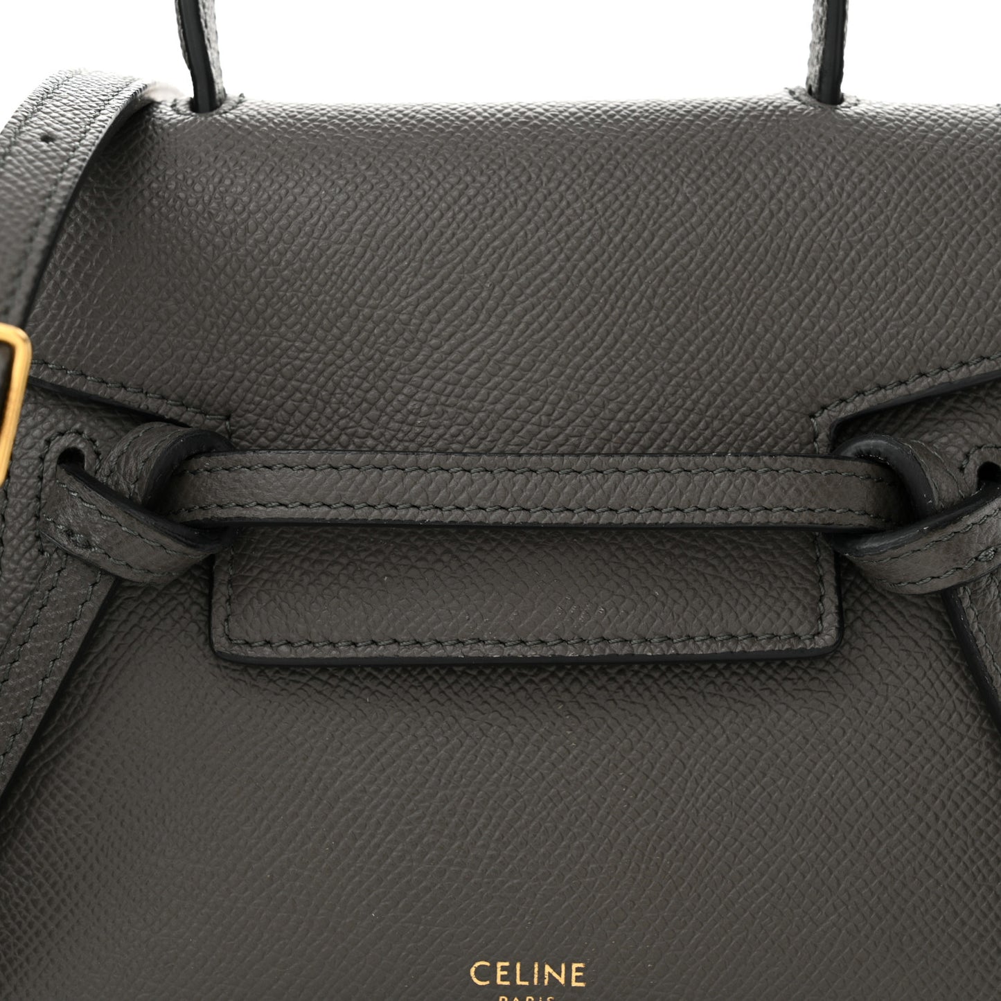Grained Calfskin Pico Belt Bag Grey